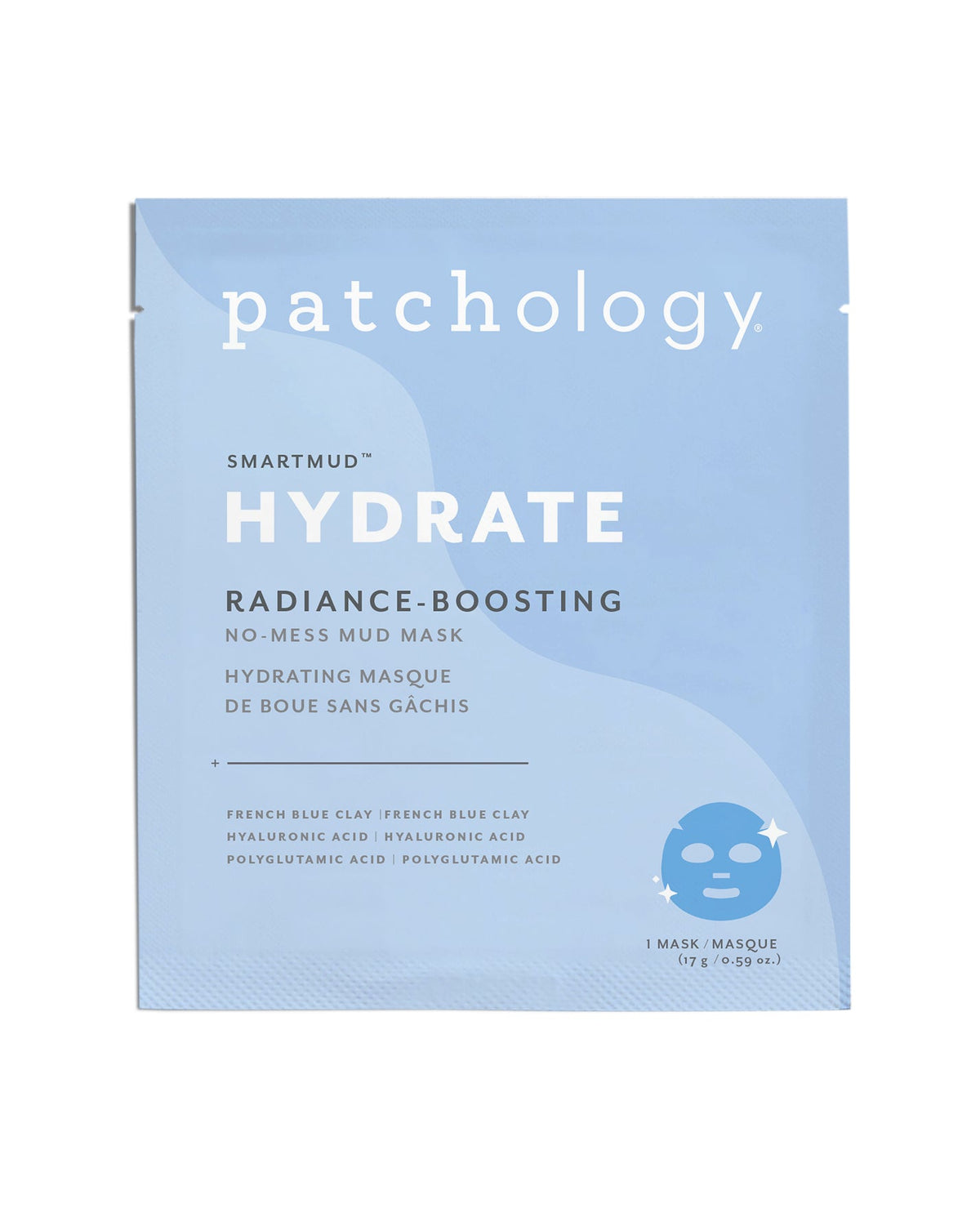 Patchology SmartMud No Mess Radiance Boosting Mud Masque, Hydrate, 1 ct