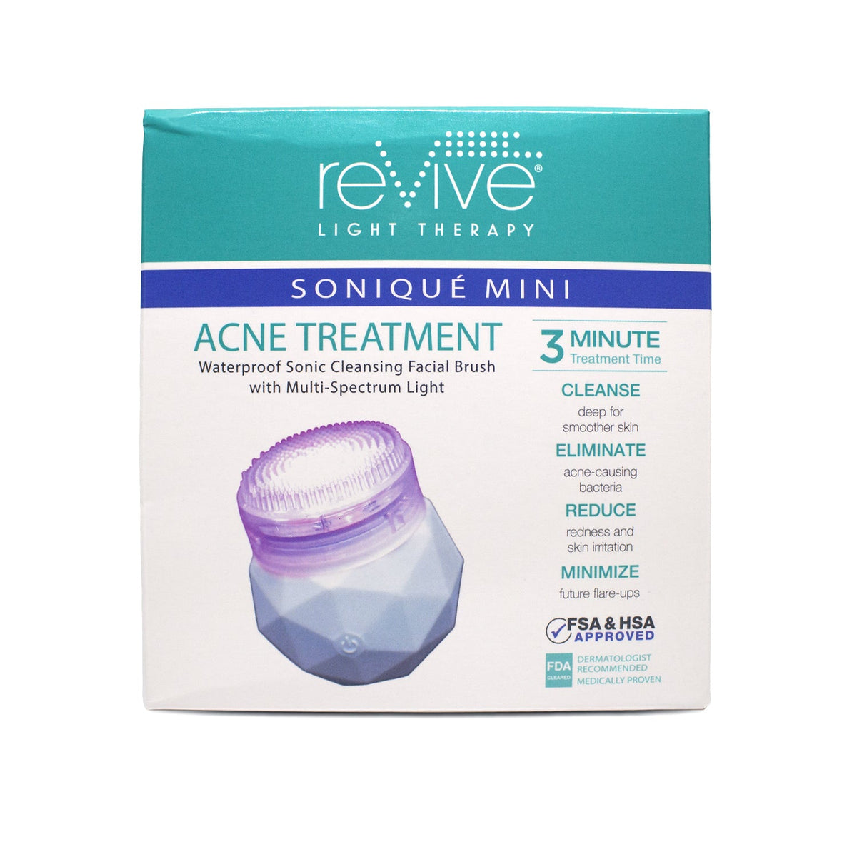 Soniqué Mini LED Sonic Cleanser, Acne Treatment by reVive Light Therapy