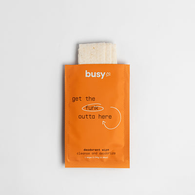 Busy Co. REFRESH Antibacterial Deodorant Wipes, Citrus, 15 ct