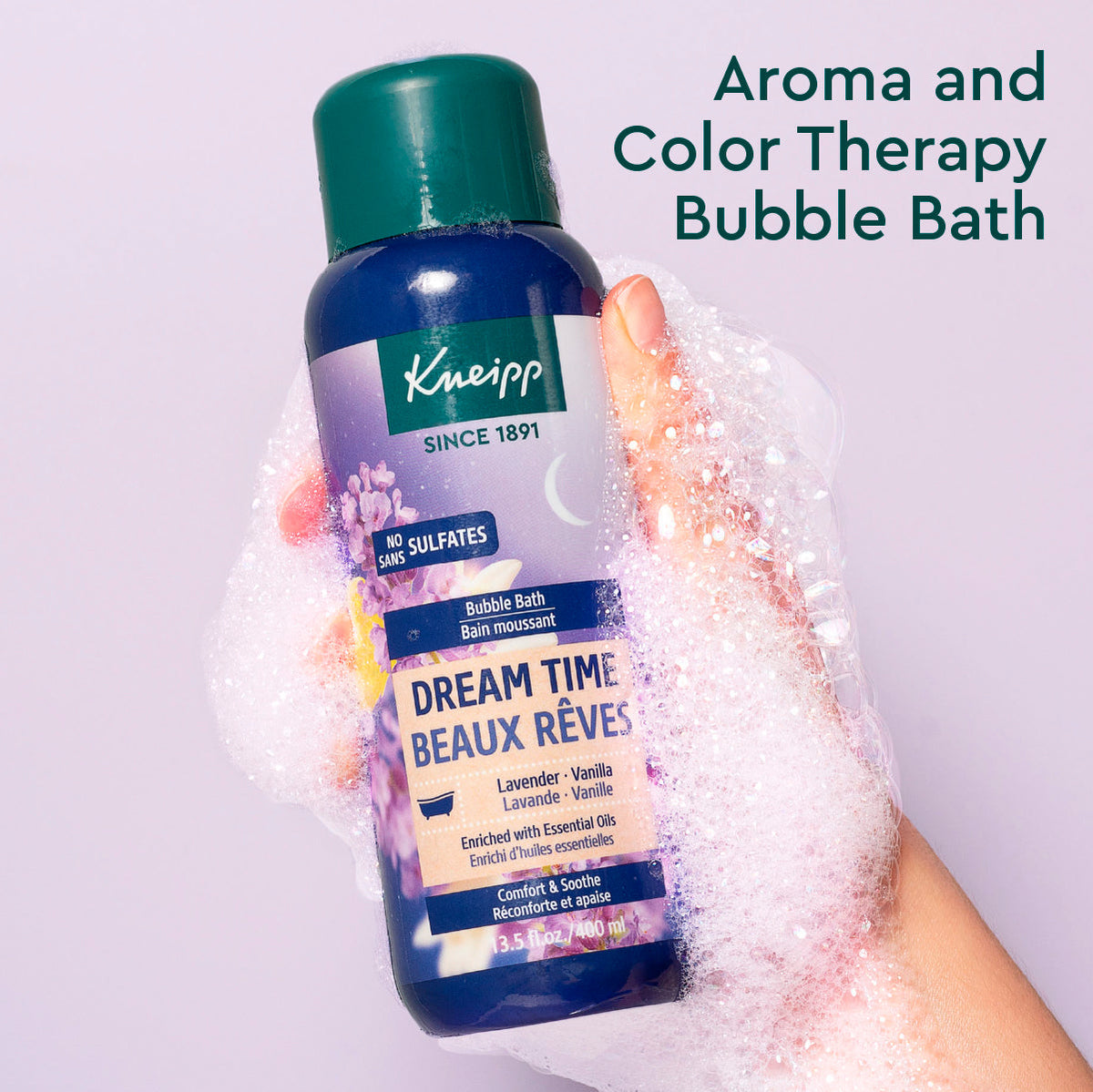 Kneipp Sulfate-Free Bubble Bath, Dream Time Lavender & Vanilla, 13.5 fl oz