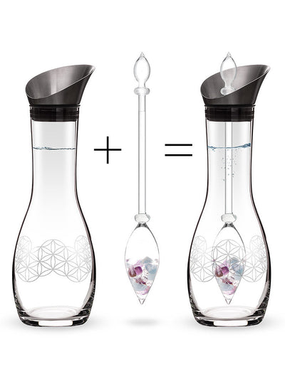 VitaJuwel Gemwater Decanter Set, Flower of Life