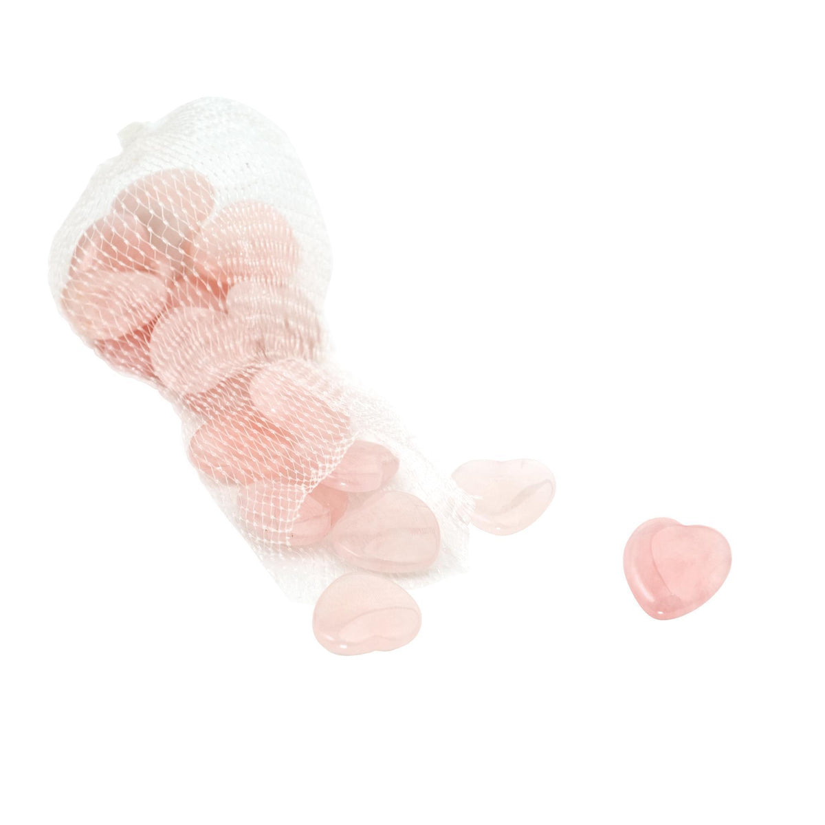 Rose Quartz Hearts, 25mm, 20pc